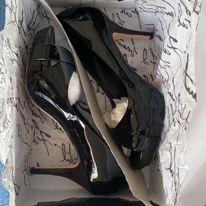 White House Black Market platform peep toe heels. Leather